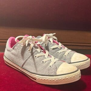 Converse Gray and Pink Kids Sneakers